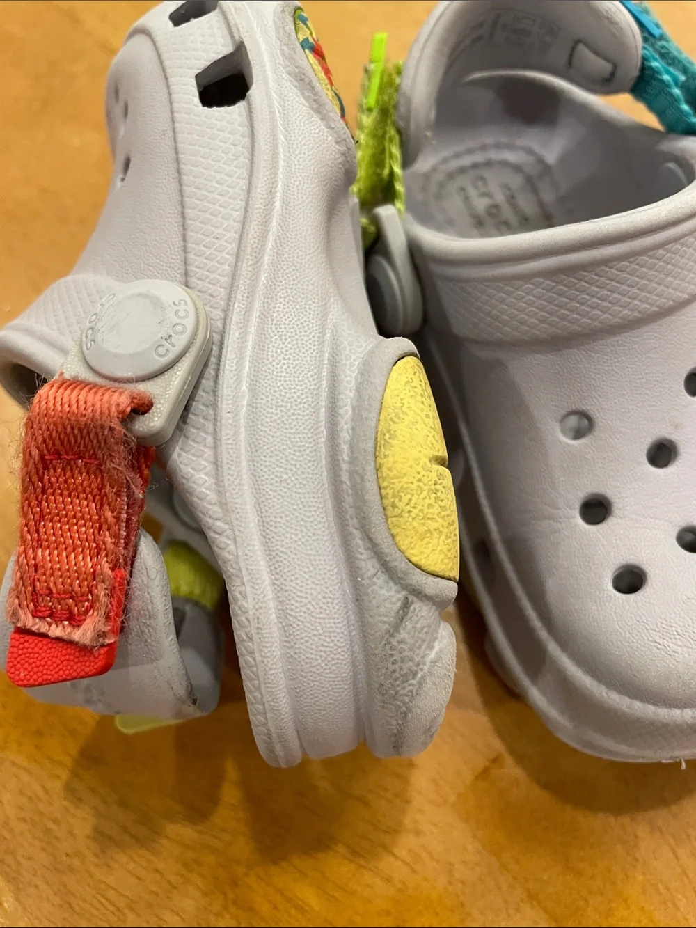 CROCS All Terrain Clogs C5 Grey Toddler Baby Shoes Adjustable Heel Straps